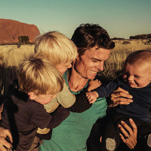 Angus with his sons at Uluru